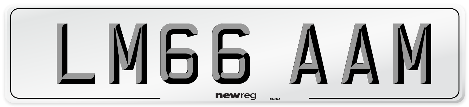 LM66 AAM Number Plate from New Reg